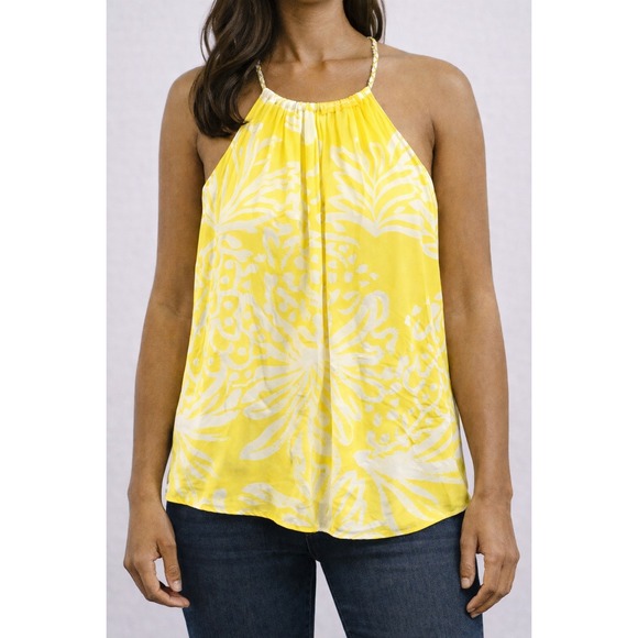 Lilly Pulitzer Tops - Lilly‎ Pulitzer Target Pineapple Print Halter Tank Top Women XL Yellow White